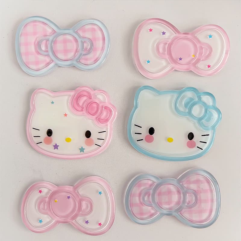 8 Pçs Resina 3D Dos Desenhos Animados Grande Arco Colorido Gato Flatback Pedra Scrapbook Casamento DIY Decoração Artesan