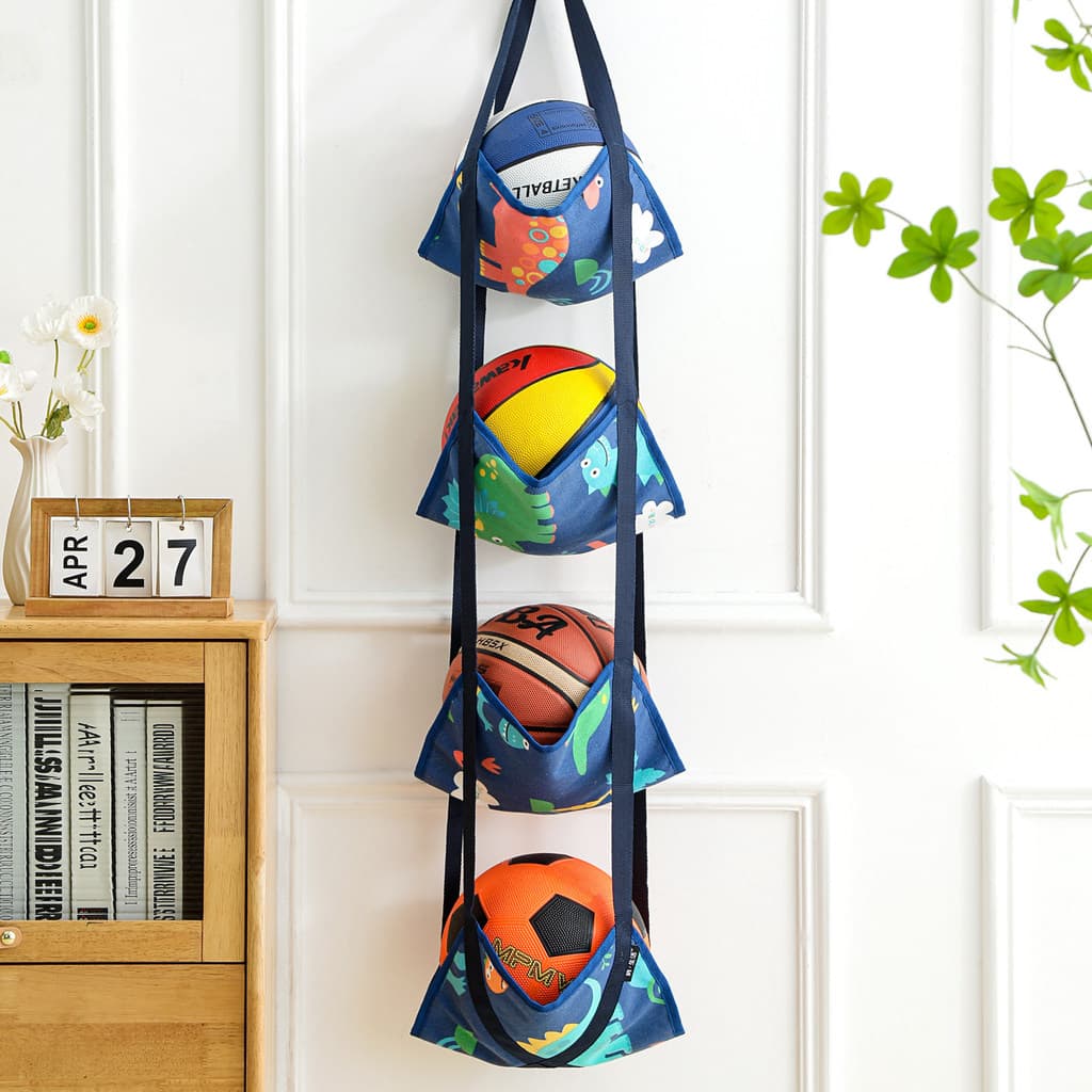 Saco de armazenamento de bola doméstico crianças basquete futebol prateleira de armazenamento Multi-camada equipamentos