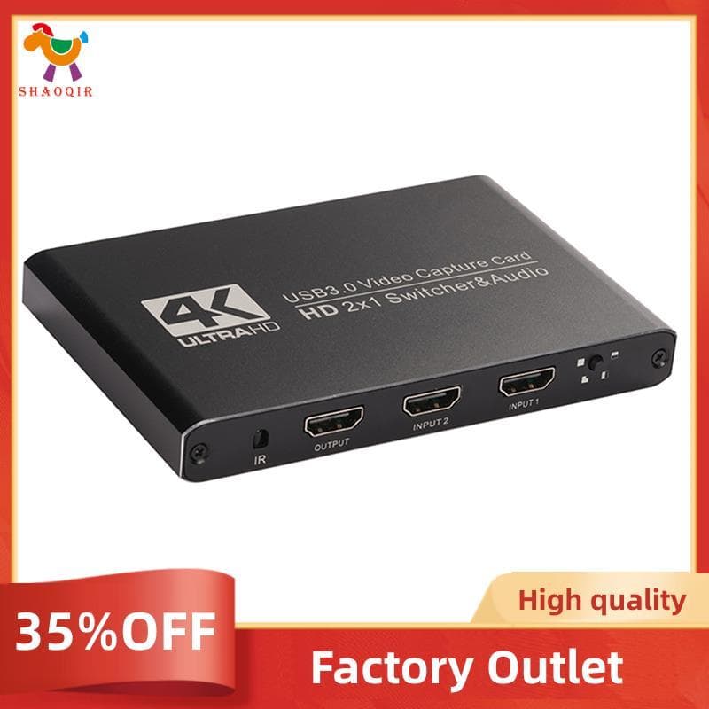 Placa De Captura De Vídeo De Tela Dupla 2x1-Compatível Com 2 Canais USB3.0 Switcher Áudio OBS Game Grabber Streaming