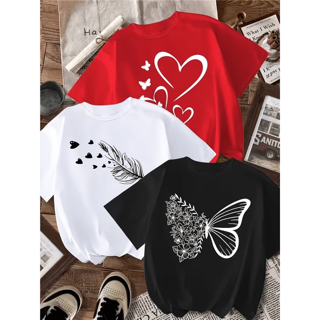 Conjunto de 3 T-shirts de Manga Curta para Mulher