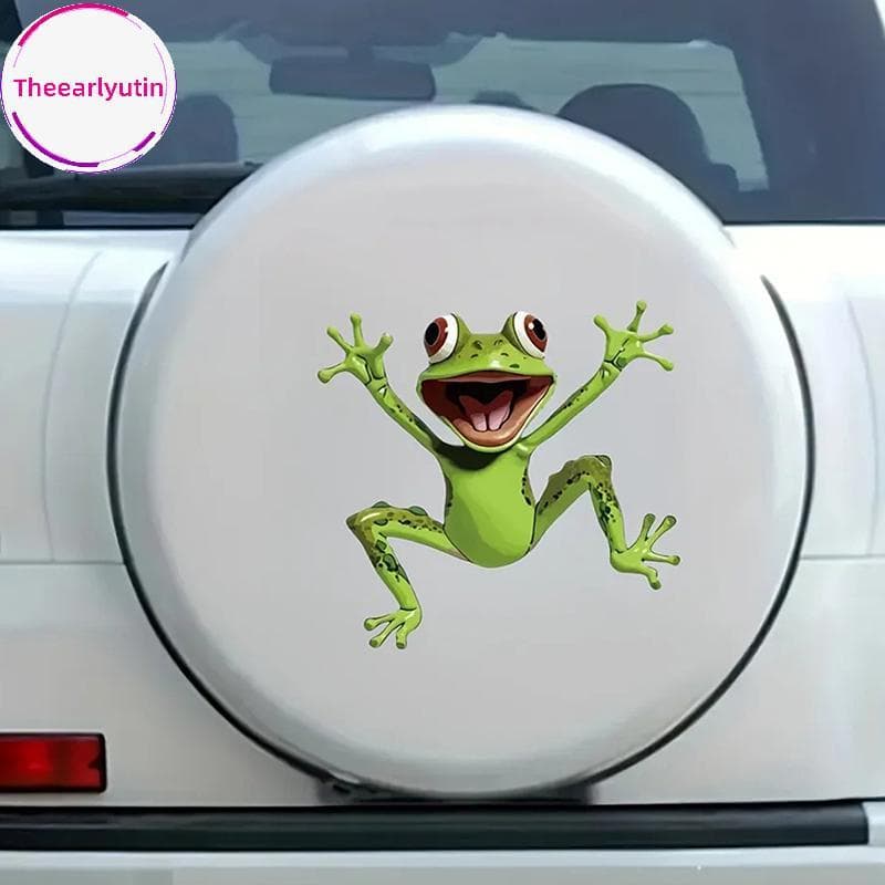 theearlyutin 1 Peça Sapo Verde Salto Engraçado Carro Stier Para Laptop , Garrafa De Água , Telefone , Tru , Van , Motoci