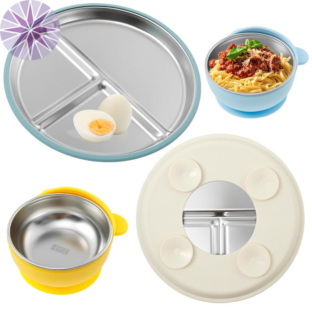 Tigela Infantil Com Sucção De Silicone , Pratos E Tigelas Infantis De Aço Inoxidável Para Jantar SHOPCYC2606