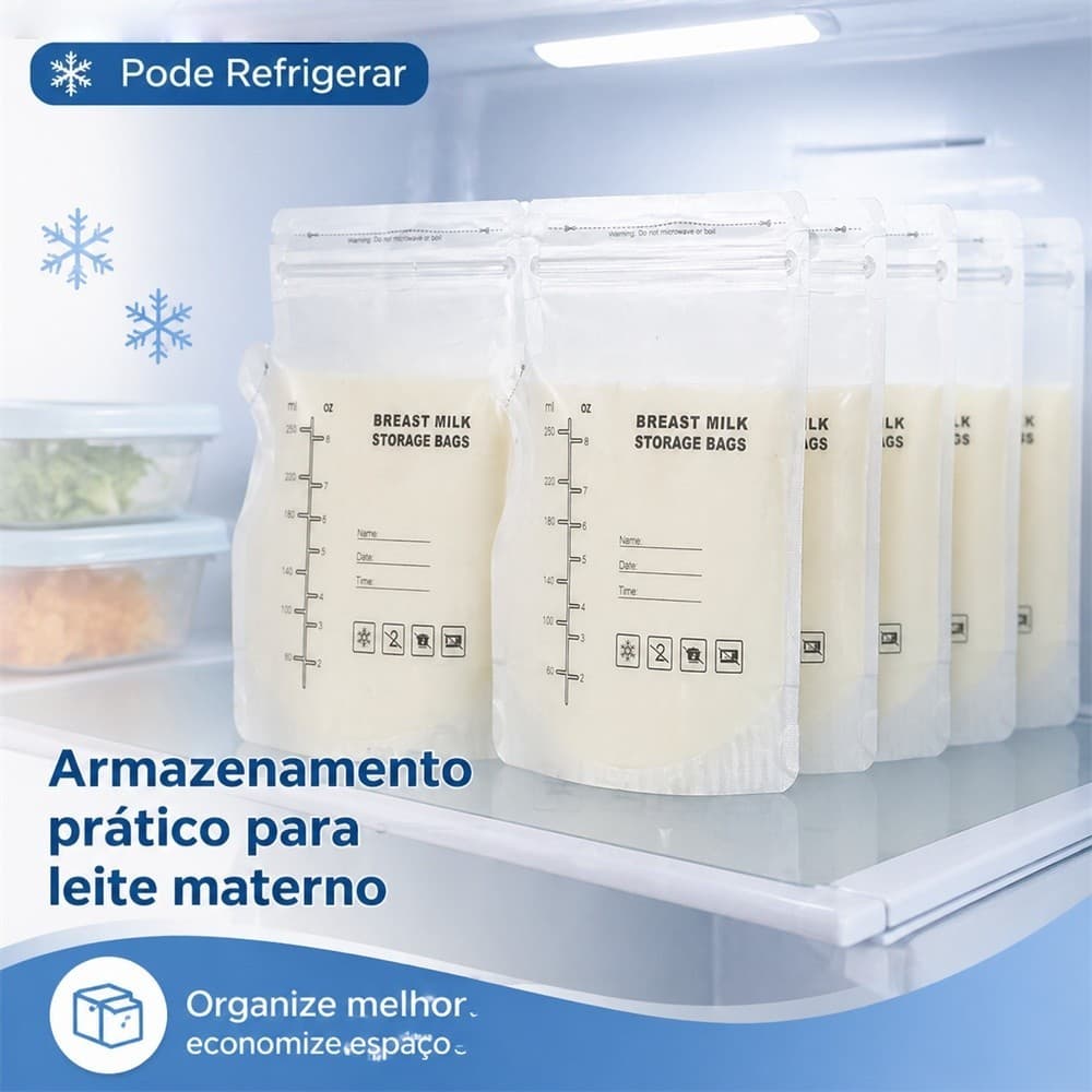 Kit 100/80/40/20 Pçs Un Saco Saquinhos Congelar Leite Maternidade Bebê