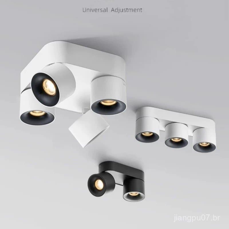 Spotlight dobrável com ângulo ajustável, lâmpada anti-reflexo, iluminação de teto sem luz principal, iluminação para sal