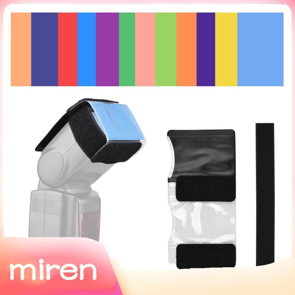 miren.br 12 peças de géis de flash para câmera universal, filtros de iluminação, kit de filtro de correção de cores