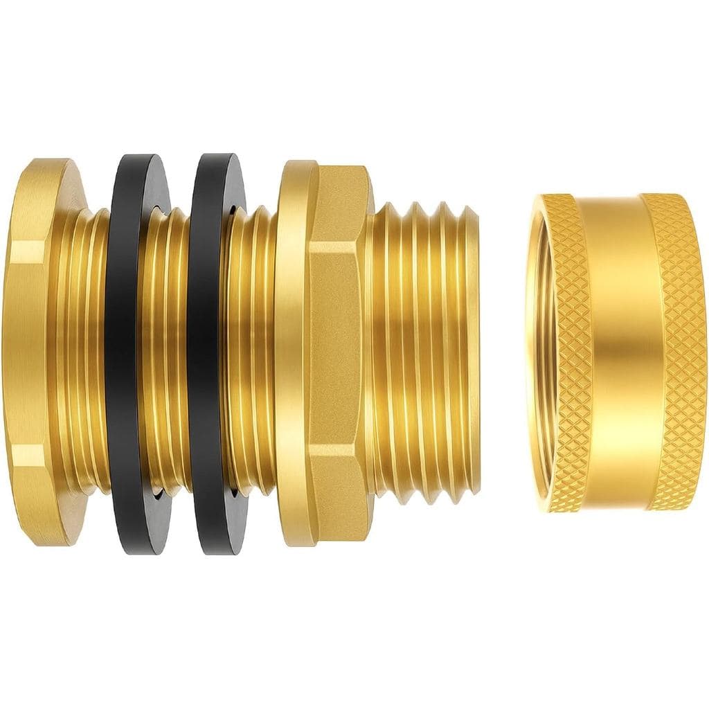 Conector de Mangueira de Jardim em Latão Wantmatch com Plugue, Rosca Fêmea NPT de 1/2" e Macho GHT de 3/4" para Mangueir