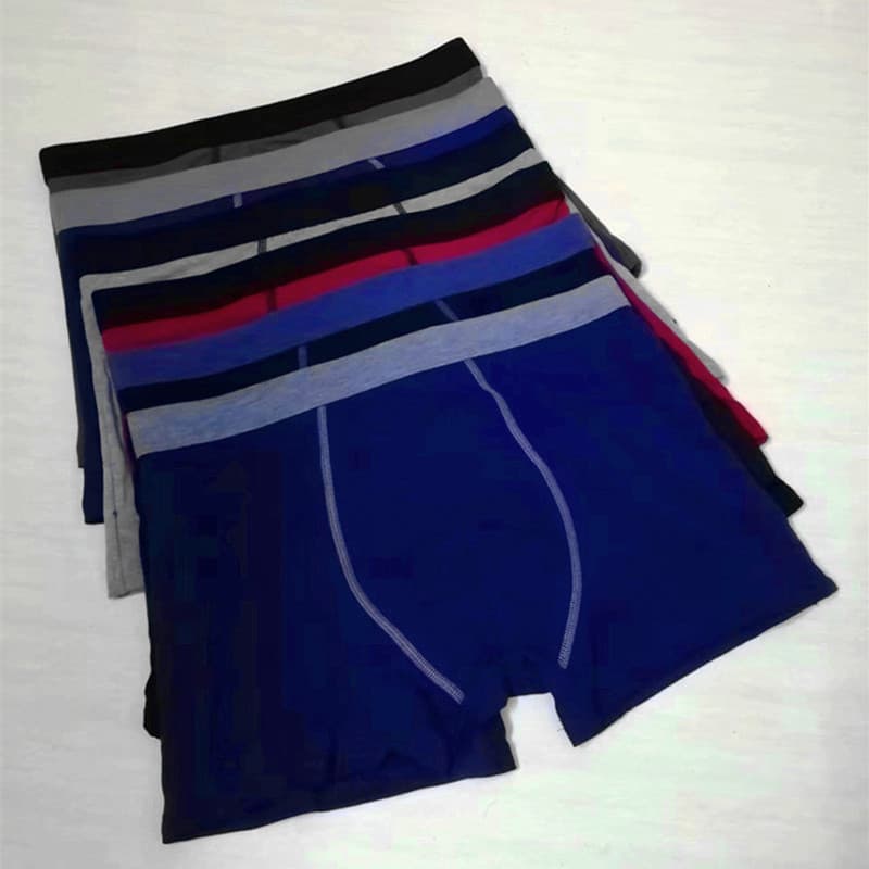 Cueca boxer masculina de algodão de cor sólida de alta qualidade, cueca boxer de algodão