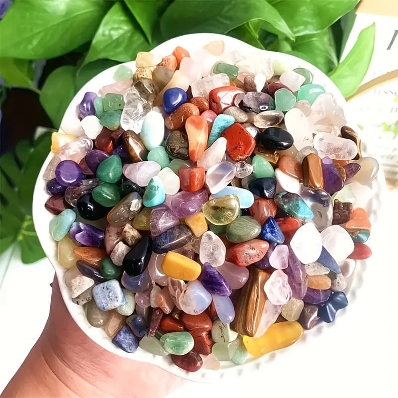Pedras Polidas De Chips Mistos Multicoloridos Naturais Para Plantas De Interior , Decoração De Tanque De Peixes