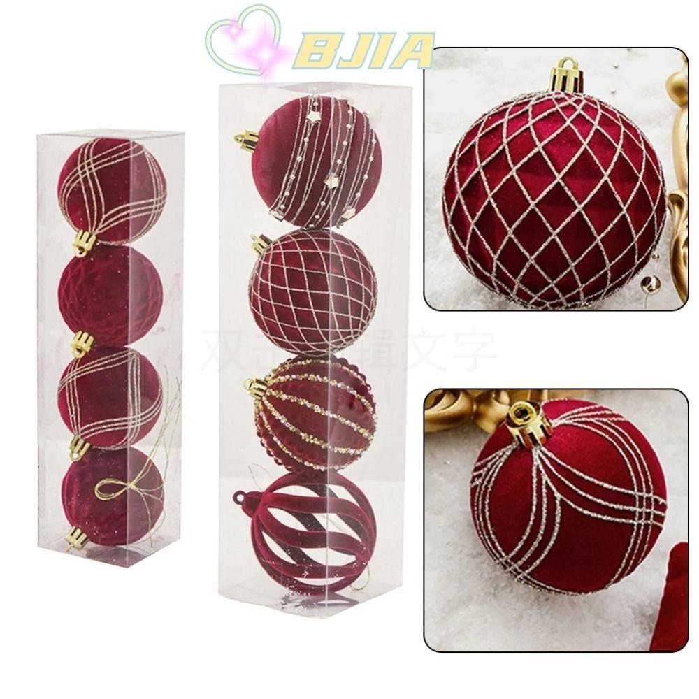 BJIA 4 Unidades De Bolas De Natal , Pingentes De Árvore Presentes DIY , Bola Suspensa De 6/8 Cm