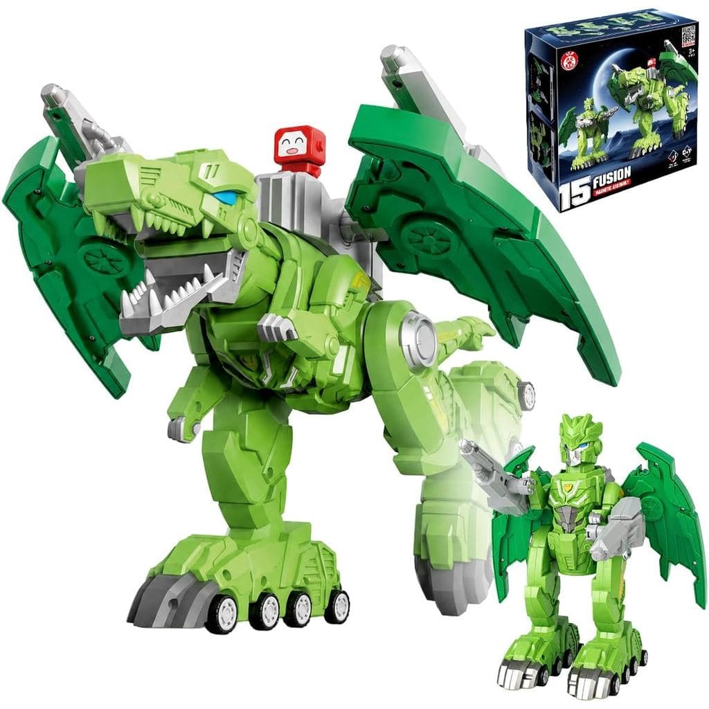 Brinquedos De Robô Transformador De Dinossauro Magnético Para Meninos , Figura De Ação 4 Em 1 Crianças Brinquedo De Aniv