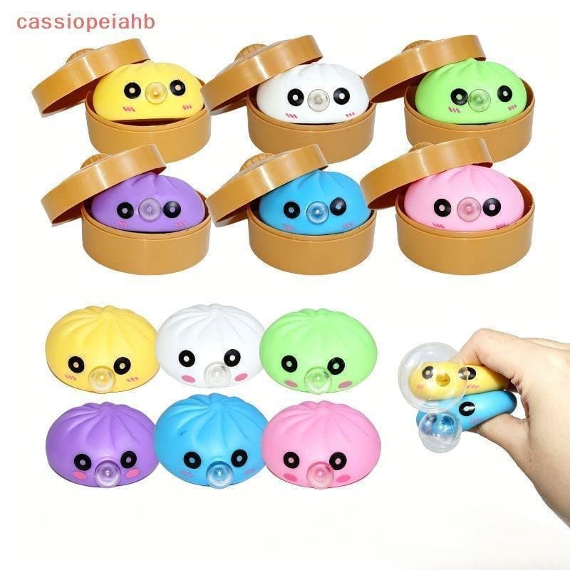Brinquedo de apertar que faz bolhas com cesto de vapor, bola de massinha para aliviar o estresse.