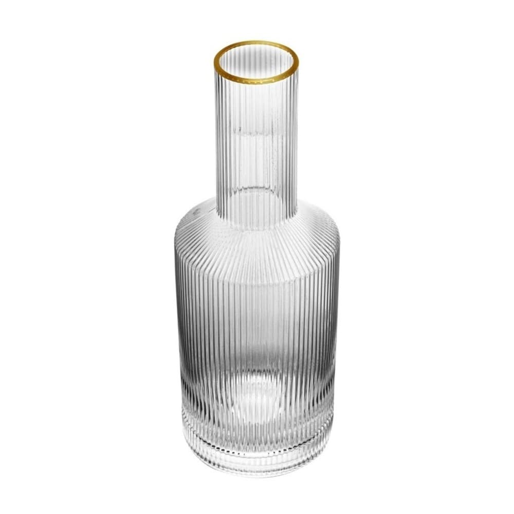 Garrafa de Vidro Transparente C/Fio de Ouro Lines 800ml Wolff