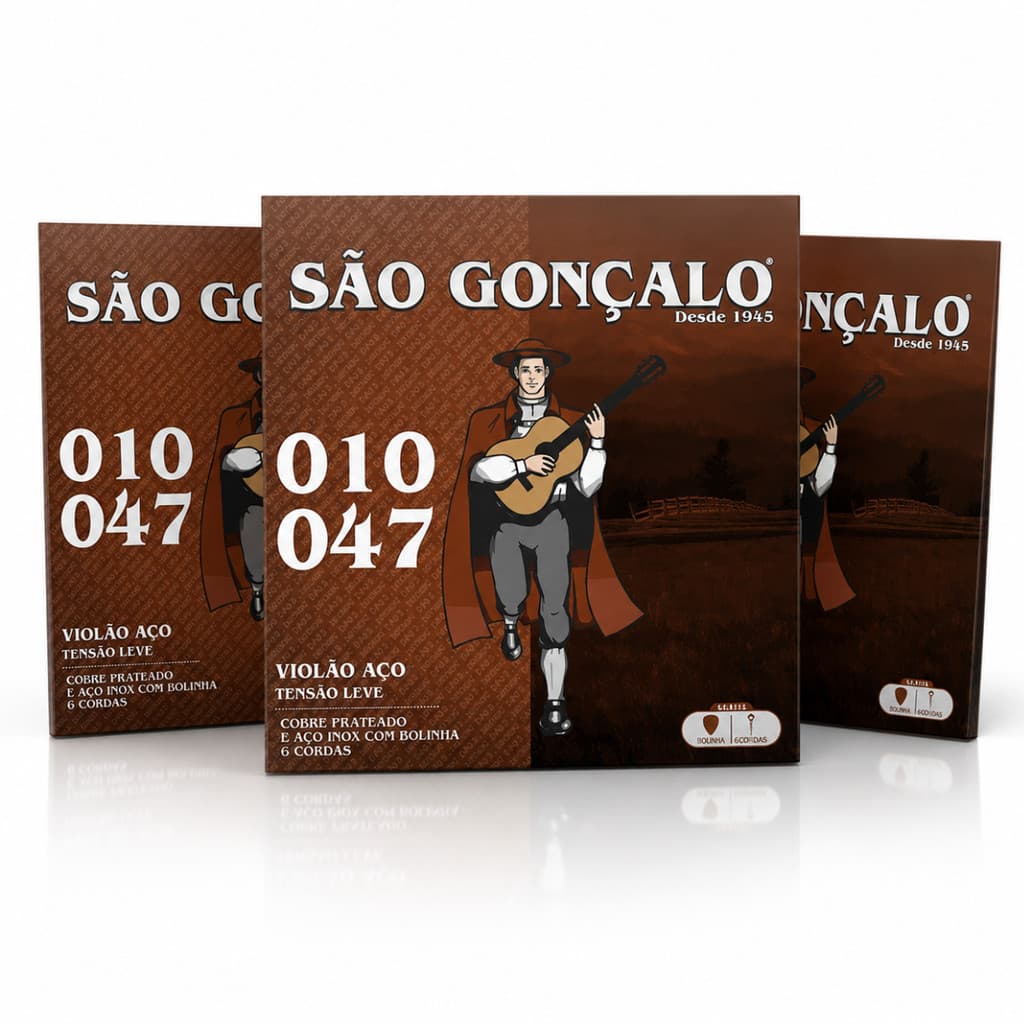 Encordoamento para Violão Aço São Gonçalo 010 com Bolinha Premium