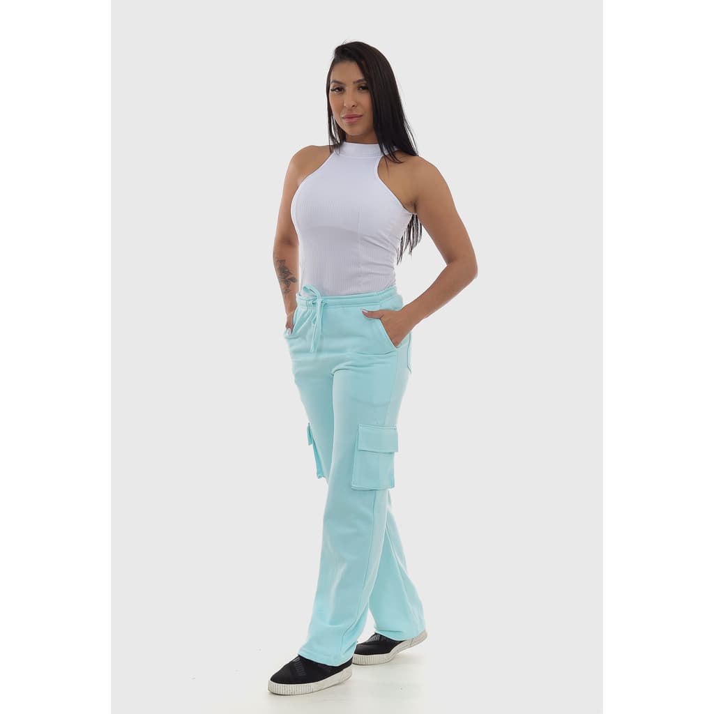 Calça Feminina Moletom Cargo Serenity