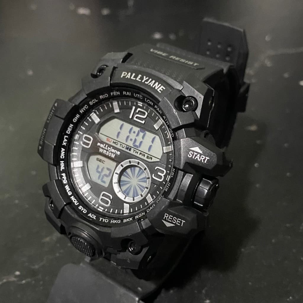Digital Militar À Prova De Choque D'água Relógio Masculino Cronômetro Alarme Calendário Pulseira De Borracha Esportiva