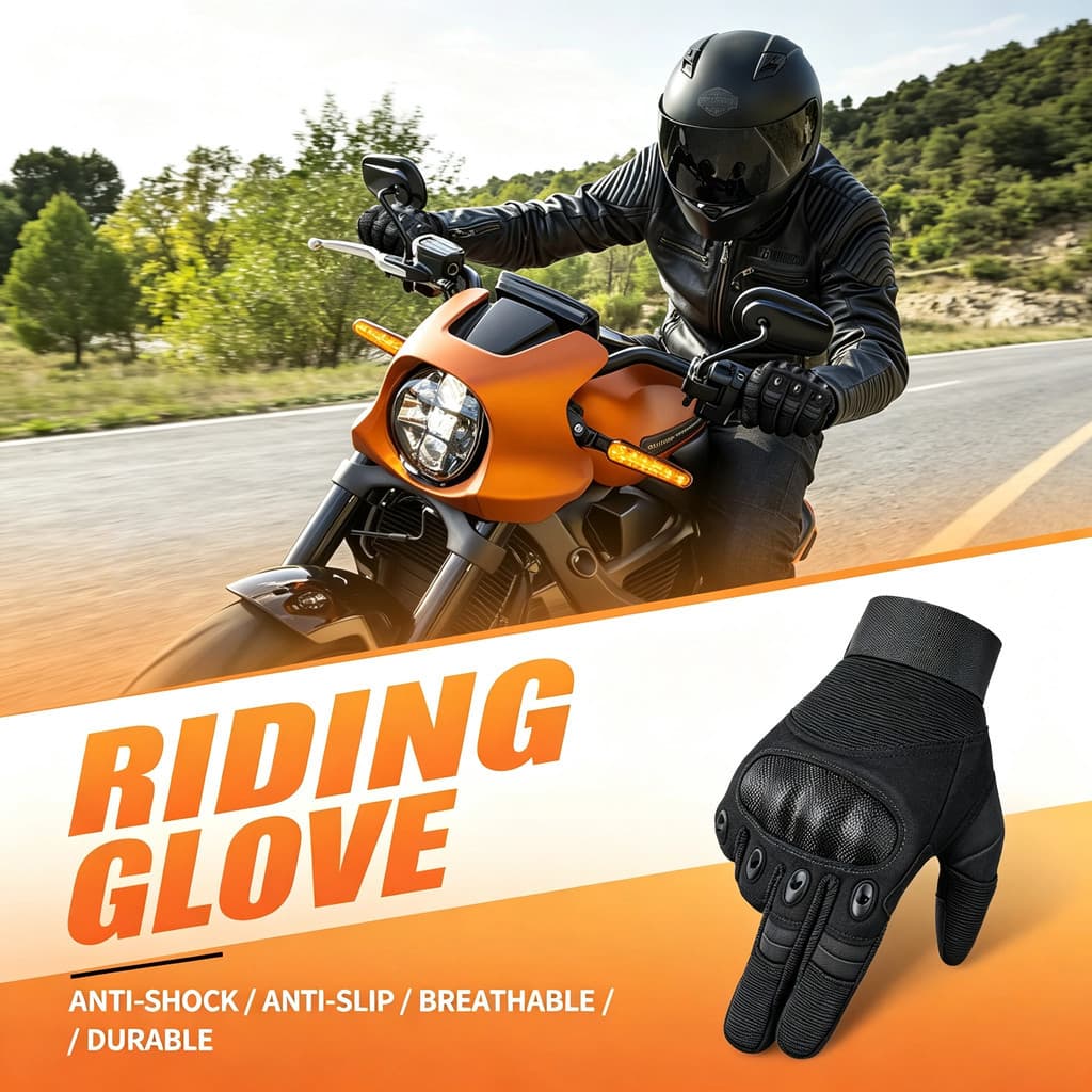 Novo estilo pronto estoque luvas de ciclismo da motocicleta microfibra espessura média primavera tela sensível ao toque