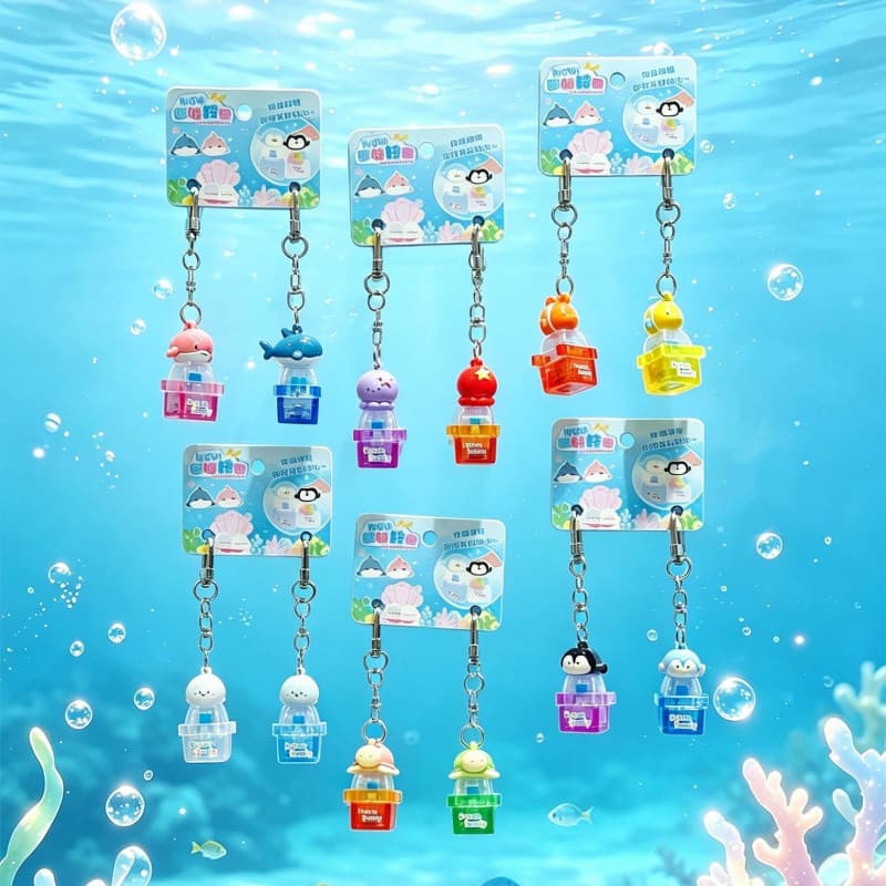Chaveiro da Série Animais Marinhos - Pingente Divertido e Fofo de Foca que Brilha ao Pressionar - Decoração para Mochila