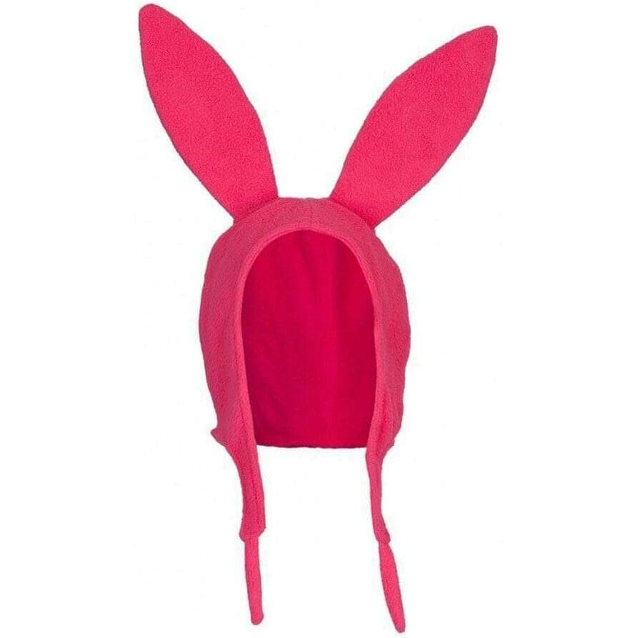 Bob's Burgers Chapéu de Coelho Rosa com Orelhas Caídas de Lã Polar para Halloween e Natal