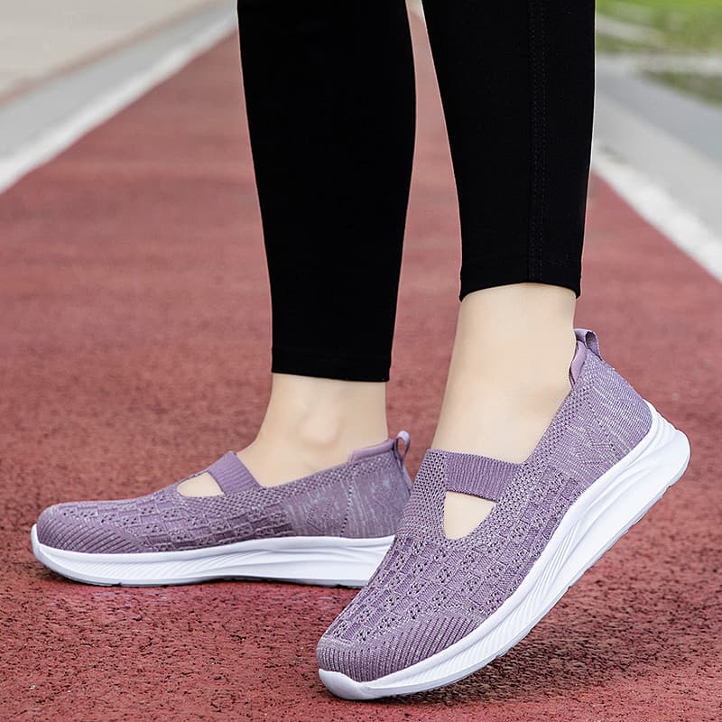 Tênis Femininos de Malha Slip On Casuais, Respiráveis, Leves, para Caminhada Diária