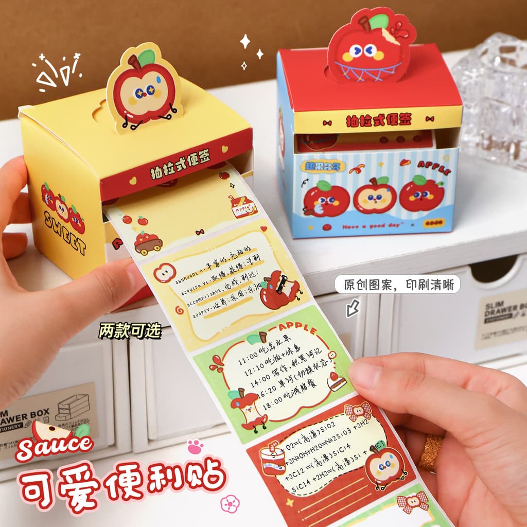 Post-it Notes Bloco de notas de papel removível Tearable Sticky Full-Stick Cartoon Bonito Portátil n-Time Adesivos Estud