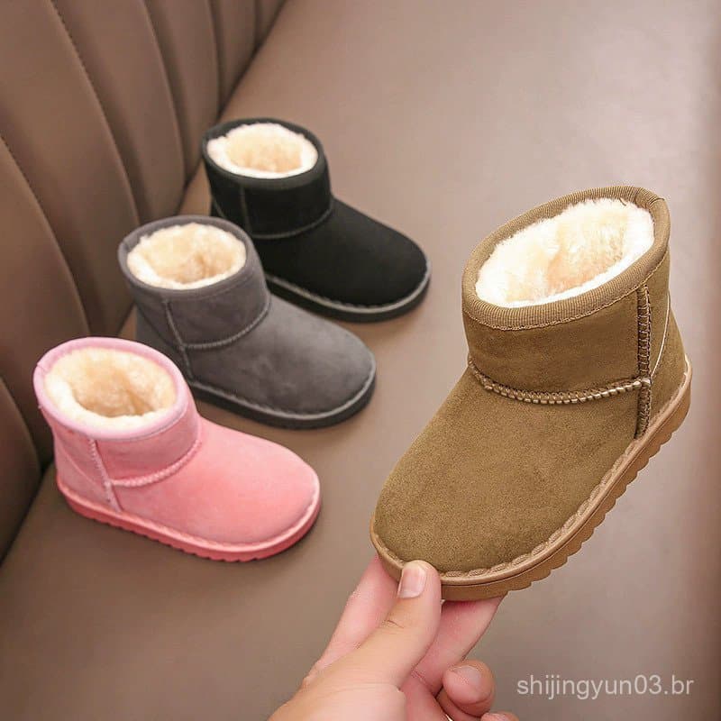 Sapatos Casuais Infantis da Moda, Botas de Neve Quentes de Lã e Algodão para Meninas e Meninos no Inverno ALB3 NEB0