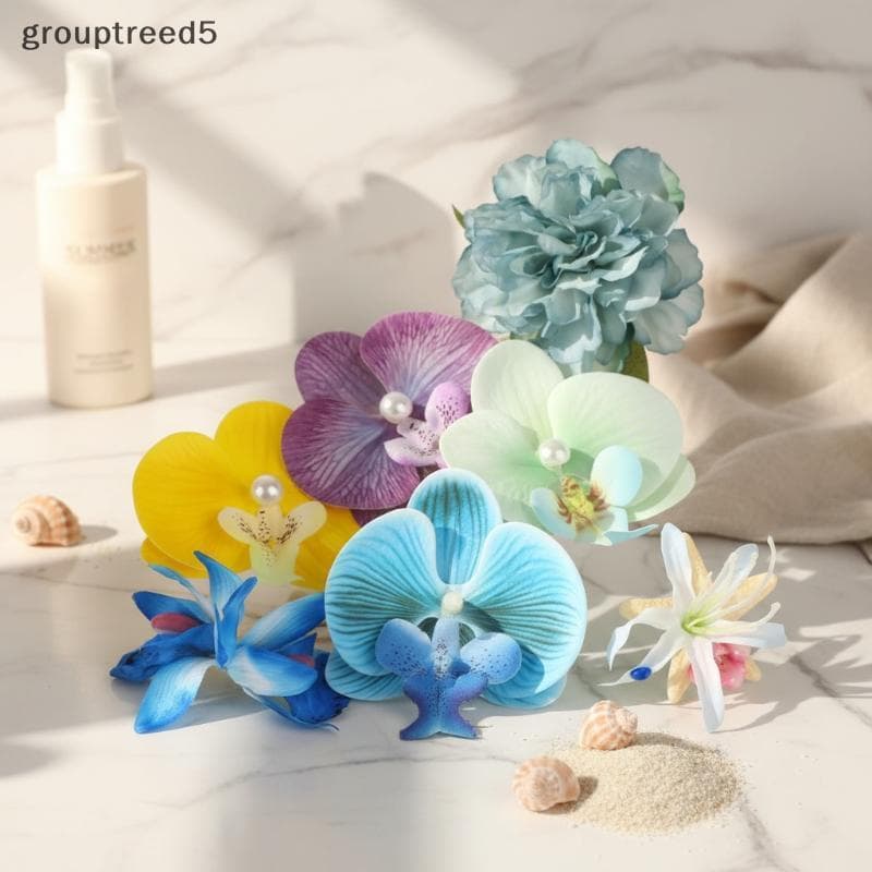grouptreed5 Prendedor De Cabelo De Flor Artificial , Não Desbota , Simulação Boho , Presilhas Florais Para Mulheres , Ve