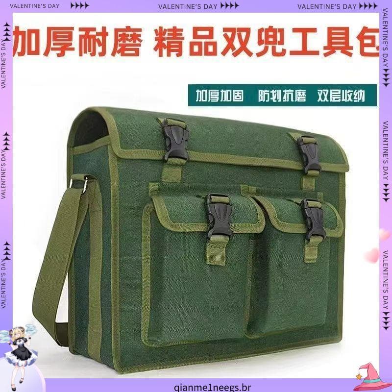 Bolsa de ferramentas de lona espessada, resistente ao desgaste, eletricista, grande capacidade, canteiro de obras, repar