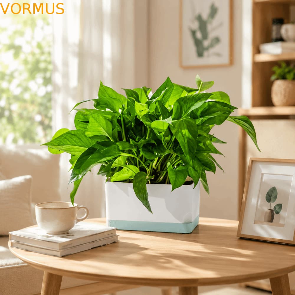 Vasos De Plantas Com Rega Automática , Plantadores De Flores Em Formato Quadrado Design De 2 Camadas , Furo De Drenagem