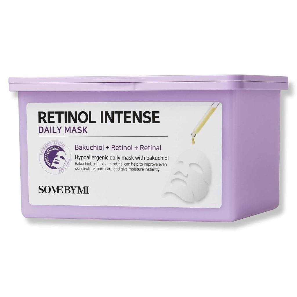 SOME BY MI Máscara Facial Diária Intensa de Retinol - 30 Unidades, 11.8Oz - Máscara Facial Coreana Vegana Suave com Reti
