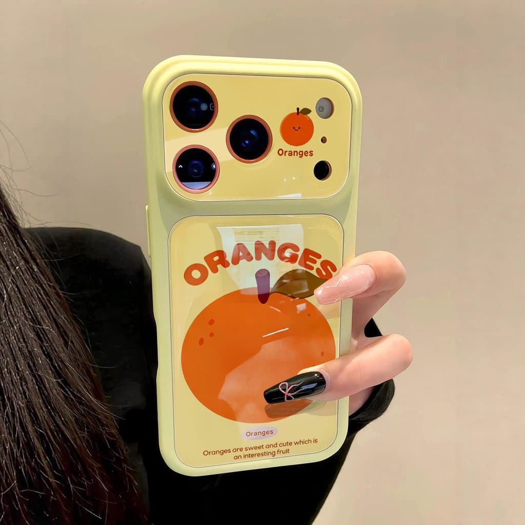 Laranja inglesa adequada para Apple 17promax capa de telefone 16pro novo estilo 15promax resistente a choques 14pro alta