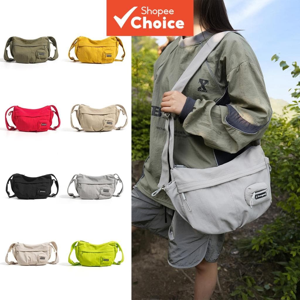Bolsa tiracolo esportiva casual para casais, bolsa tiracolo versátil com grande capacidade e vários bolsos, bolsa de pão