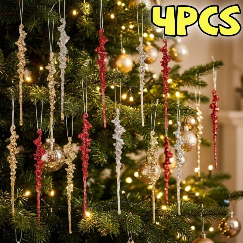 Lantejoulas Artificiais Sincelo DIY Pingente De Natal-Plástico Gelo-spike Falso Pendurado Decoração Atmosfera Adereços