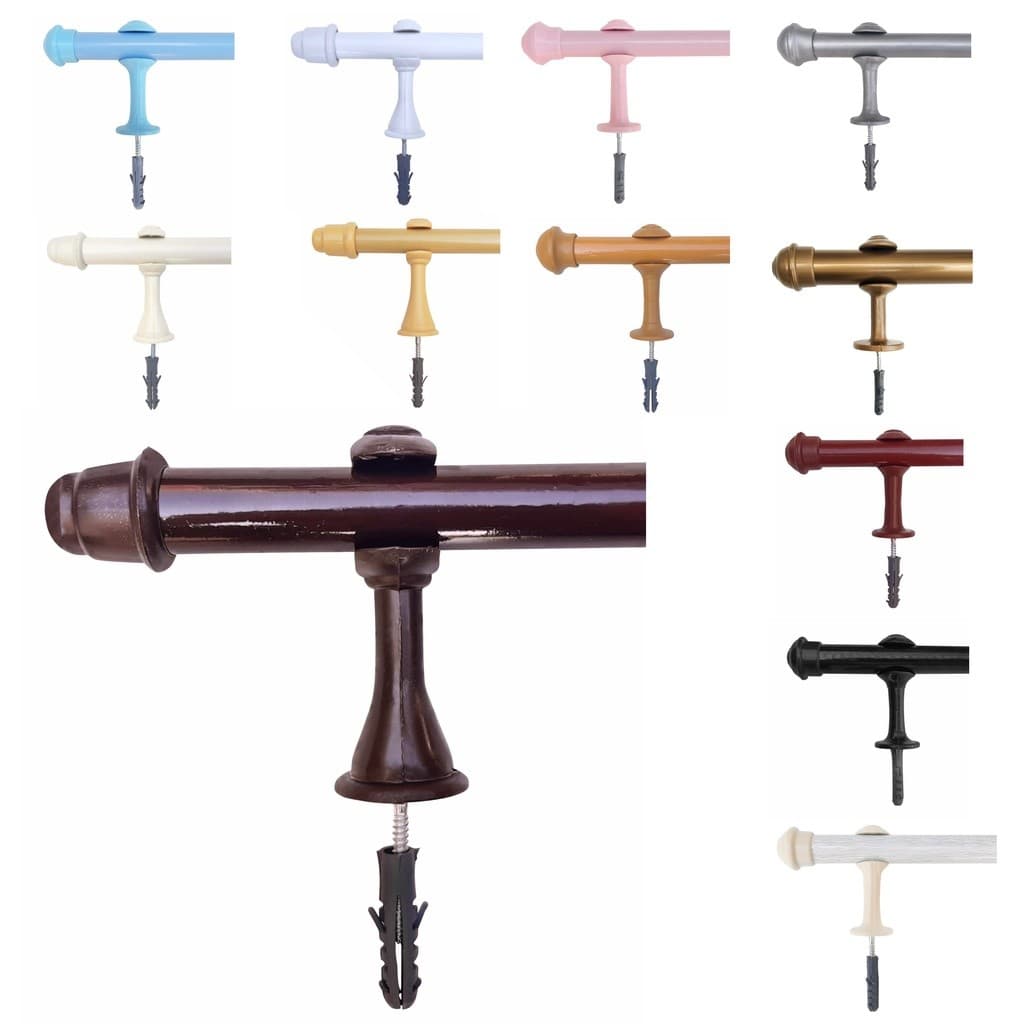Kit Varão Simples Para Cortina 2 Metros 19mm Cores Diversas