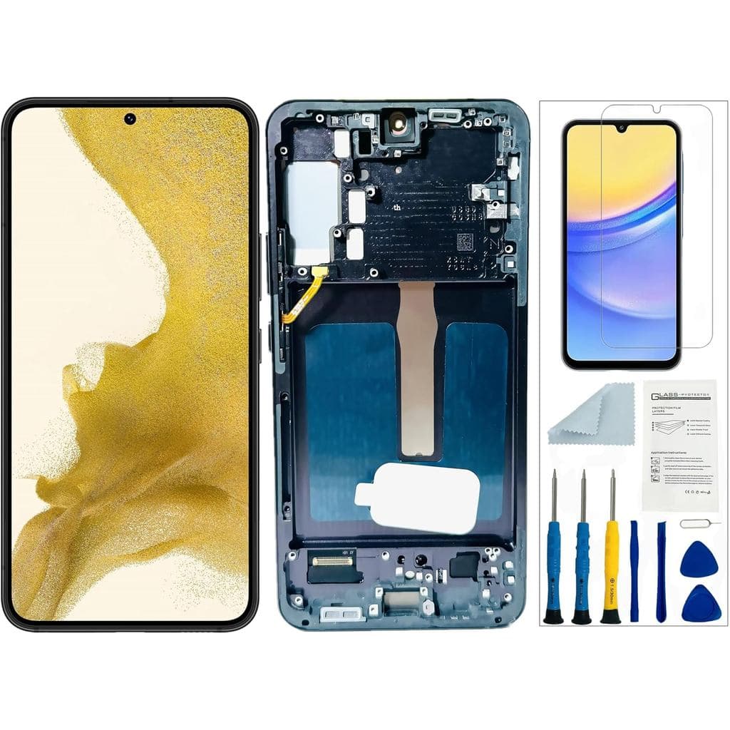 Tela OLED para Samsung Galaxy S22 Plus 5G, Substituição de Tela para Samsung S22 Plus, Preta com Moldura, SM-S906, Conju