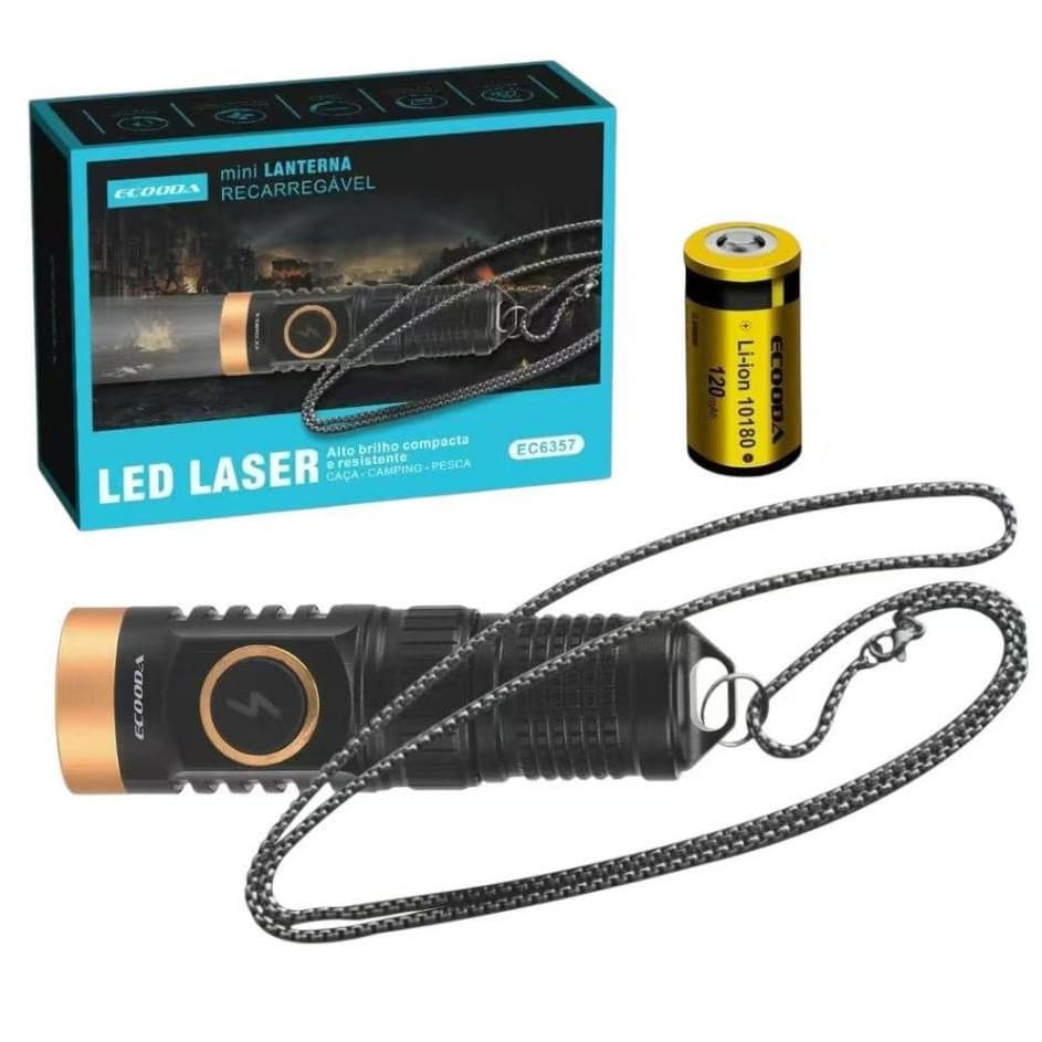 Micro Lanterna Led XPG Com Alça, Carregamento Rápido e Seguro para Acampamento