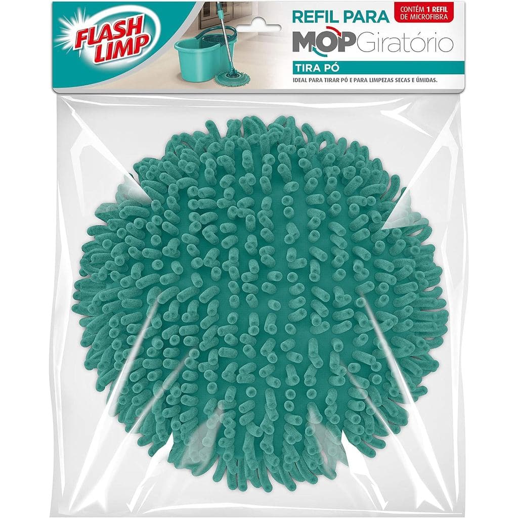 Refil Mop Giratório Tira Pó Flash Limp Microfibra Original Limpeza