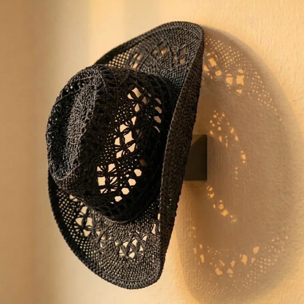 Suporte Chapéu Country Panamá Parede Ajustável Sem Furo Organizador Boné Cachecol Lenço Decoração