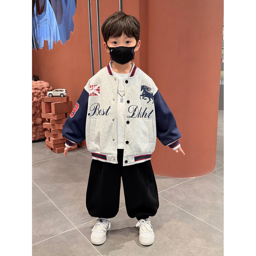 Meninos bonito uniforme de beisebol jaqueta 2026 outono novo estilo bebê menino moda All-Match zíper Cardigan crianças j