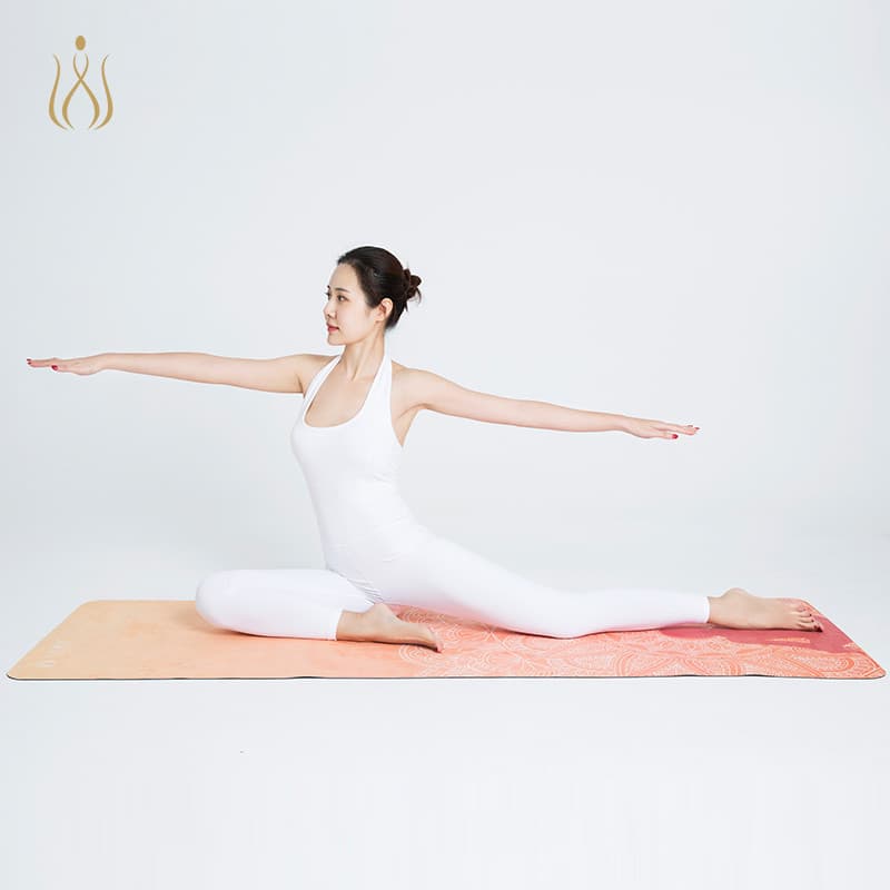 Novo estilo tapete de yoga camurça de borracha Natural estilo fino 2MM portátil leve dobrável esportes yoga esteira tira