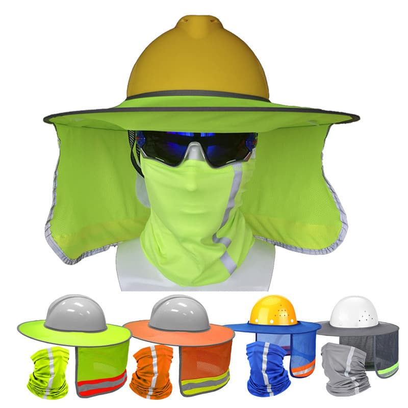 Capacete de segurança guarda-sol capacete protetor solar defletor babador reflexivo canteiro de obras instalação ao ar l