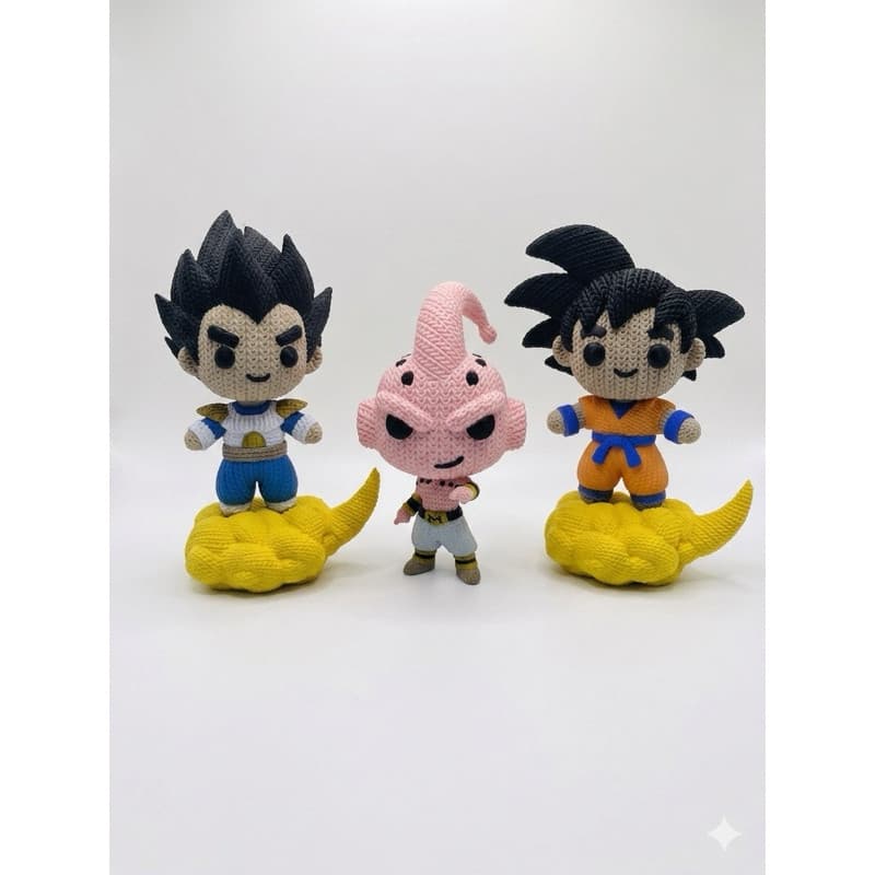 Bonecos Dragon Ball Estilo Crochê Amigurumi Goku Vegeta Majin Boo Decorativo Geek
