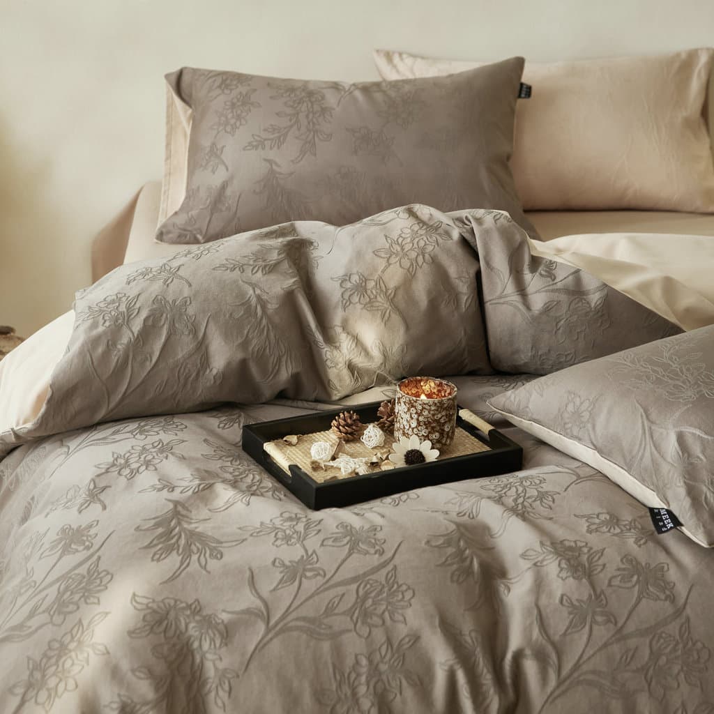 Cama Jacquard tingida com fio de algodão leve e luxuosa, conjunto de quatro peças, sensação de alta qualidade, quarto, a