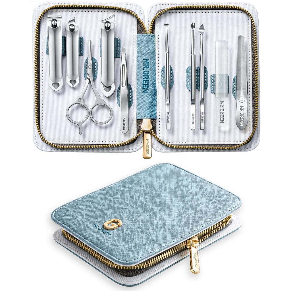 MR.GREEN Kit de Manicure 10 em 1, Conjunto de Cortadores de Unhas em Aço Inoxidável Alemão, Kit Profissional de Cuidado