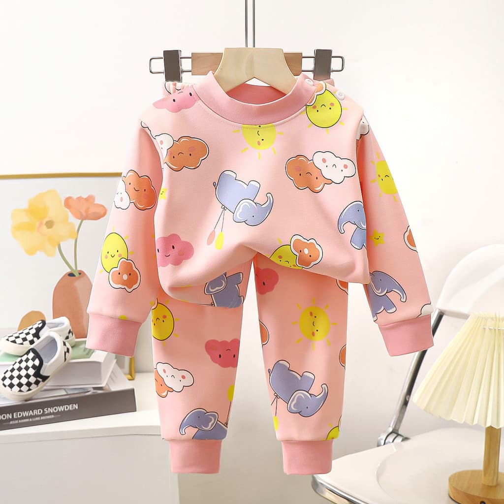 Crianças roupas de outono ternos pijamas do bebê roupas de bebê meninos meninas outono inverno forro de lã engrossado ro