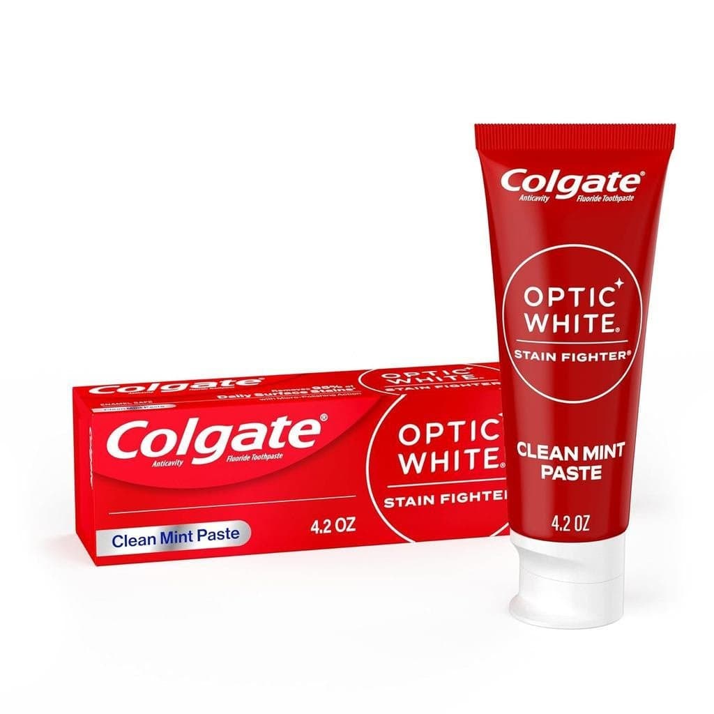 Pasta de Dente Colgate OpticStainFighter Anti-Cárie, Segura para o Esmalte Dental, Adequada para Uso Diário, Previne Nov