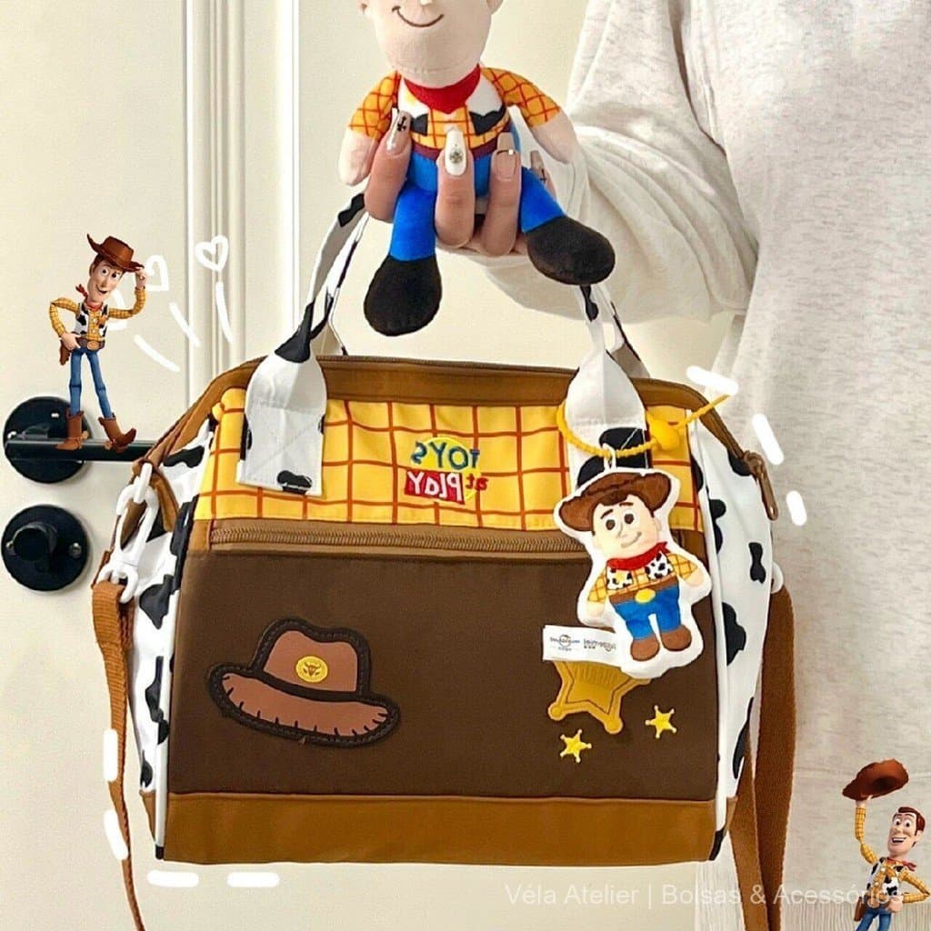 Bolsa Feminina Transversal Nylon Estampa Cowboy De Mão E Ombro Passeio