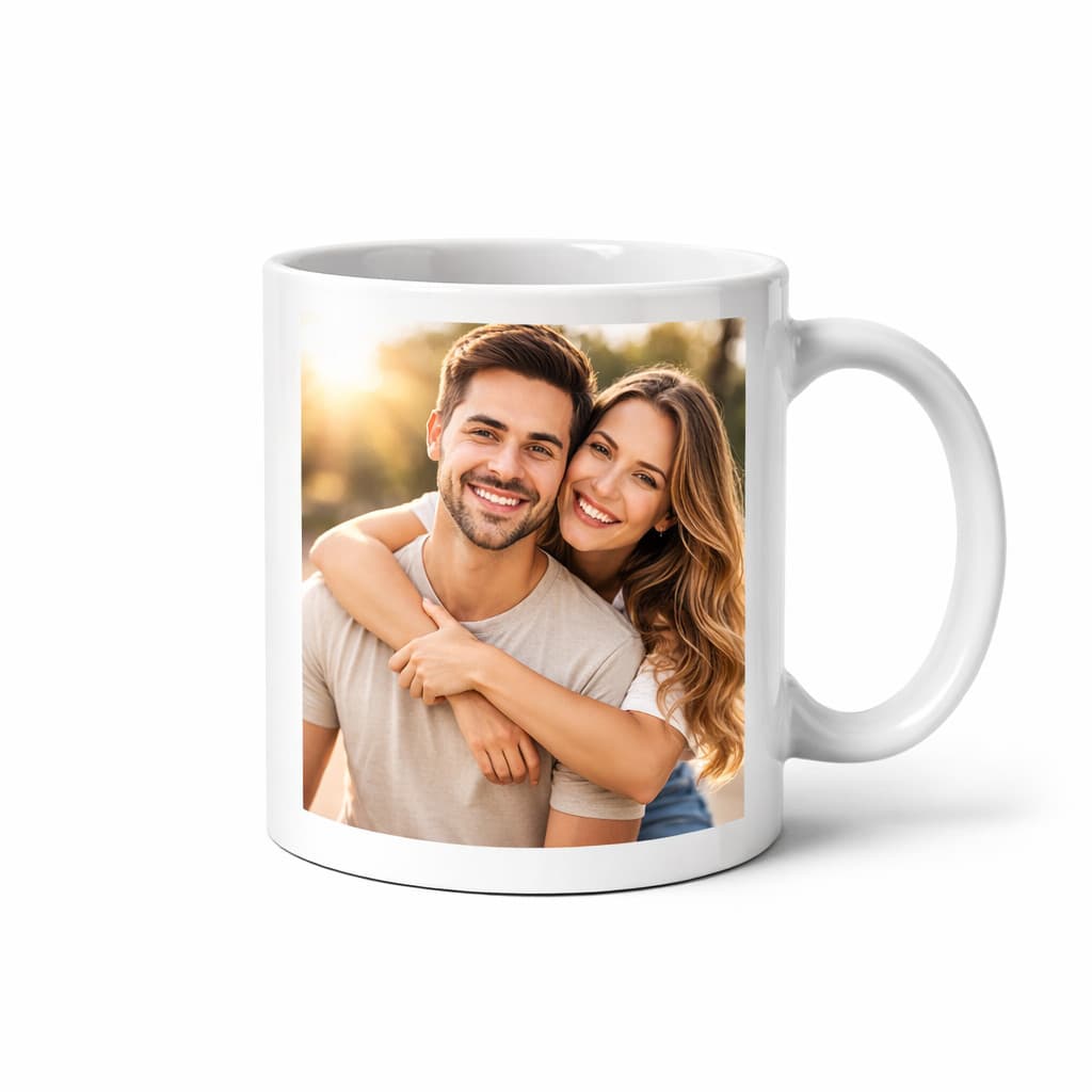 Caneca Branca Personalizada com Foto e Frase