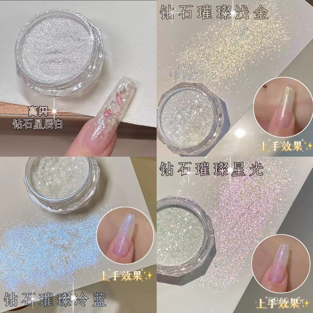 2026 Novo Modelo de Joia Espelho Mágico Luz da Lua Decoração com Glitter Esmalte de Unhas Branco Polarizado Rosa Brilhan