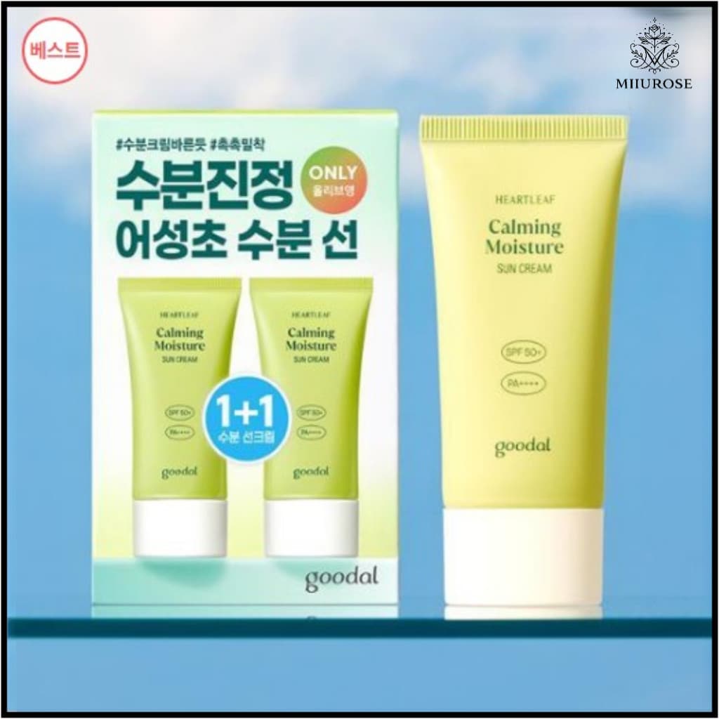 MIIUROSE GOODAL Creme Solar Hidratante e Calmante Heartleaf 50ml/Protetor Facial