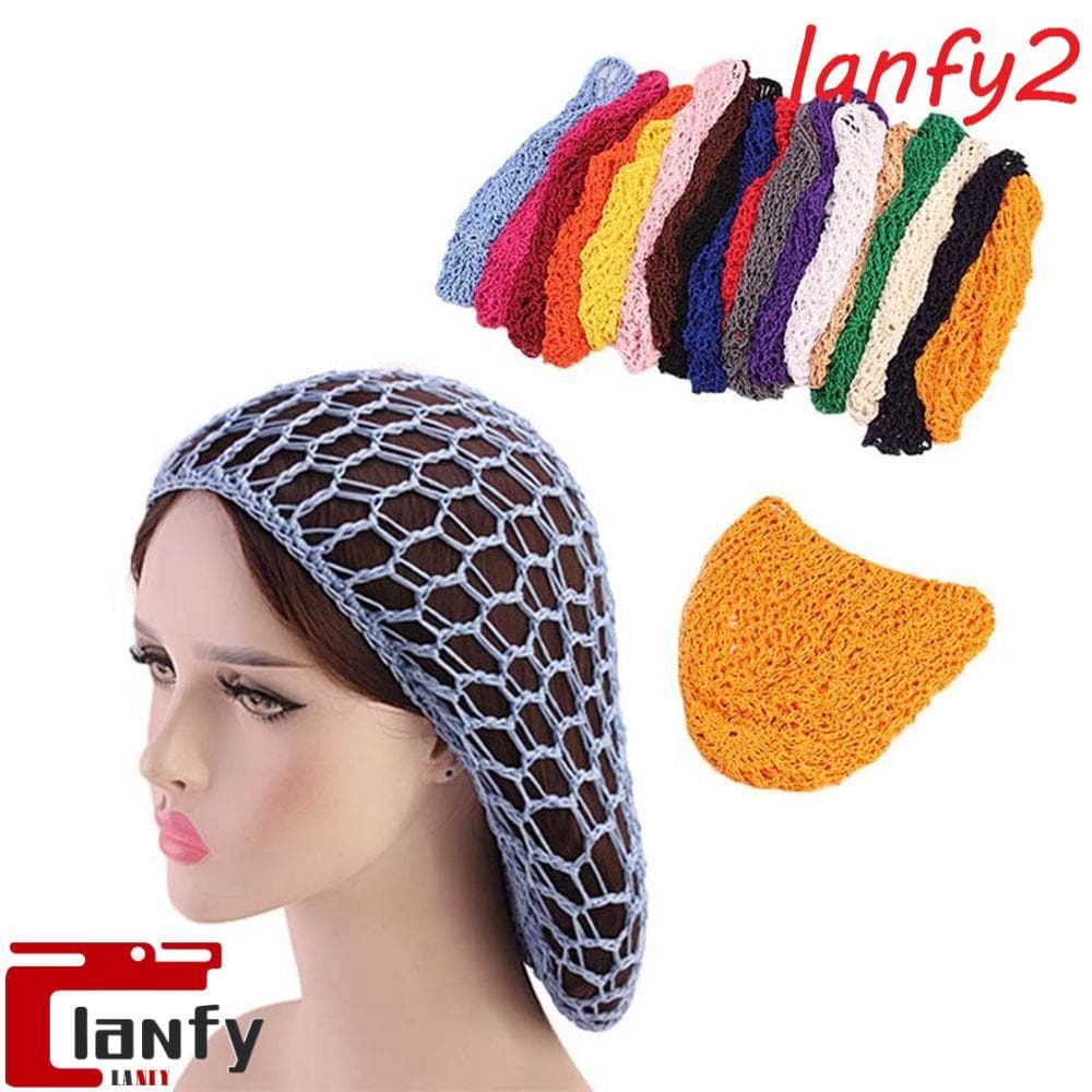 LANFY Chapéu De Malha Turbantes Moda Snood Net Trança Turbante Gorros Bonés Feitos À Mão Tiaras